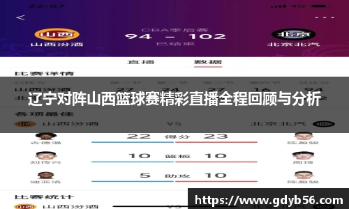 辽宁对阵山西篮球赛精彩直播全程回顾与分析